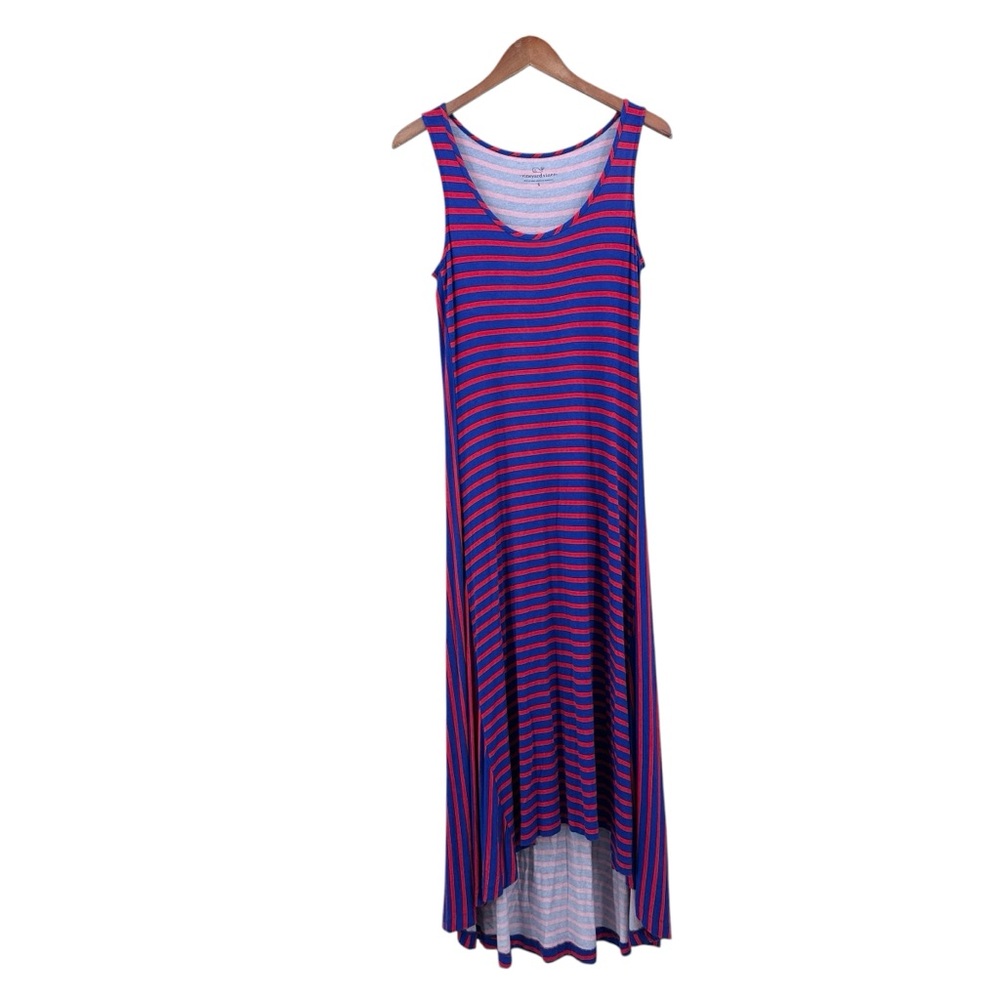 VINEYARD VINES Maxi Dress Striped Sleeveless Jersey Hi/Lo